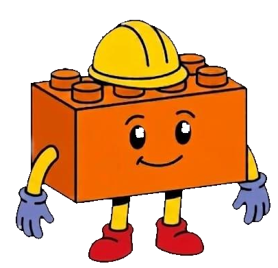 Bricchetto, la mascotte dell'Emporio del Mattoncino, ti dà il benvenuto